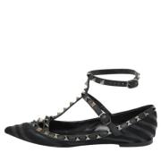 Pre-owned Leather flats Valentino Vintage , Black , Dames