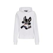 Ciro Print Hoodie met Versieringen Dsquared2 , White , Heren