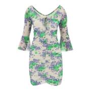 Bloemenprint Mesh Minijurk Ganni , Multicolor , Dames