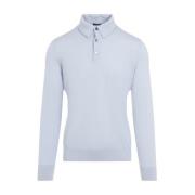 Blauwe Cashmere Polo Shirt Ermenegildo Zegna , Blue , Heren