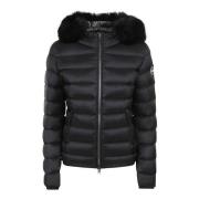 Zwarte Winterjas met Nepbont Capuchon Colmar , Black , Dames