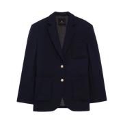 Marineblauwe Oversized Kinsley Blazer Jas Anine Bing , Blue , Dames