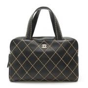 Pre-owned Leather handbags Chanel Vintage , Black , Dames