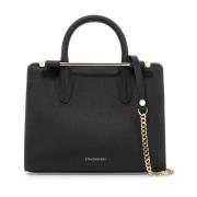 Nano Tote Tas met Metalen Staaf Strathberry , Black , Dames