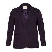 Paarse Dawn Blazer Jas met Zakken Kaffe Curve , Purple , Dames