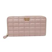 Pre-owned Leather wallets Prada Vintage , Pink , Dames