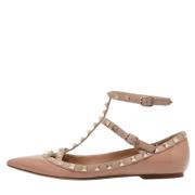 Pre-owned Leather flats Valentino Vintage , Pink , Dames