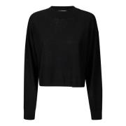 Zijden en wollen crew-neck sweater IRO , Black , Dames