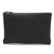 Pre-owned Leather clutches Bottega Veneta Vintage , Black , Dames