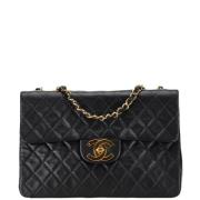 Pre-owned Leather chanel-bags Chanel Vintage , Black , Dames