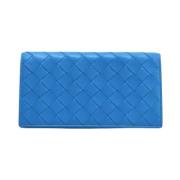 Pre-owned Leather wallets Bottega Veneta Vintage , Blue , Dames