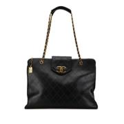 Pre-owned Leather travel-bags Chanel Vintage , Black , Dames