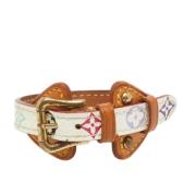 Pre-owned Leather bracelets Louis Vuitton Vintage , White , Dames