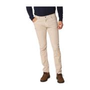 Slim Fit Fluwelen Chino Broek Mason's , Beige , Heren