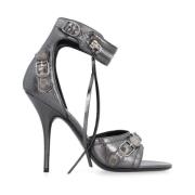 Grijze Leren Sandalen met Studs Balenciaga , Gray , Dames