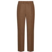 Bruine Wollen Flanellen Broek Max Mara Weekend , Brown , Dames