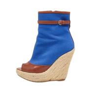 Pre-owned Canvas boots Sergio Rossi Pre-owned , Blue , Dames