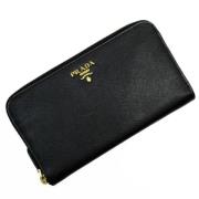 Pre-owned Leather wallets Prada Vintage , Black , Dames