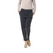 Blauwe Velvet Chino Broek 1000 Strepen Mason's , Blue , Dames