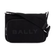 Nylon Schoudertas met Verstelbare Band Bally , Black , Heren