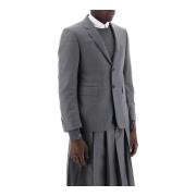 Klassieke wollen twill sportjas Thom Browne , Gray , Heren