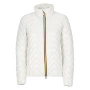 Witte Waterdichte Gewatteerde Lange Jas Vrouw K-Way , White , Dames