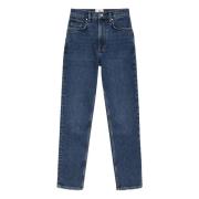 Slim High Rise Enkel Jeans Anine Bing , Blue , Dames