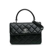 Pre-owned Leather chanel-bags Chanel Vintage , Black , Dames