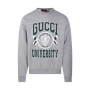 Grijze Melange Crew Neck Sweatshirt Gucci , Gray , Heren