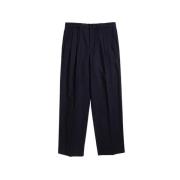 Relaxte katoenwol twill geplooide broek Norse Projects , Blue , Heren