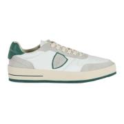 Witte leren sneakers met perforaties Philippe Model , White , Heren