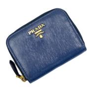 Pre-owned Leather wallets Prada Vintage , Blue , Dames