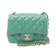 Pre-owned Leather chanel-bags Chanel Vintage , Green , Dames