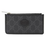 Pre-owned Leather wallets Gucci Vintage , Black , Dames