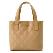 Pre-owned Leather chanel-bags Chanel Vintage , Beige , Dames