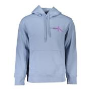 Heren Hoodie met Centrale Zak en Logo Print Calvin Klein , Blue , Here...