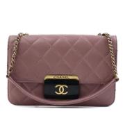 Pre-owned Leather chanel-bags Chanel Vintage , Pink , Dames