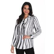 Elegante Shirt met Zwart/Wit Print Frank Lyman , White , Dames