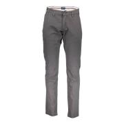 Grijze Katoenen Jeans Broek, 4 Zakbroek Gant , Gray , Heren