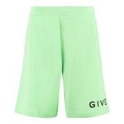 Contrasterende Logo Print Sweatshorts Givenchy , Green , Heren