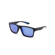 THE Flats 897-02B Matte Black/Blue Sunglasses Maui Jim , Black , Heren