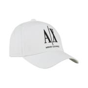 Baseball Cap Klassieke Stijl Zwart Armani Exchange , White , Heren