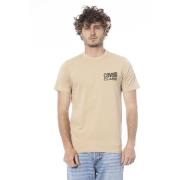 Korte mouw T-shirt met logo print Cavalli Class , Beige , Heren