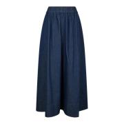 Denim Lange Rok Donkerblauw Neo Noir , Blue , Dames