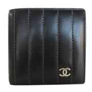 Pre-owned Leather wallets Chanel Vintage , Black , Dames