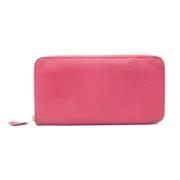 Pre-owned Leather wallets Hermès Vintage , Pink , Dames