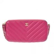 Pre-owned Leather chanel-bags Chanel Vintage , Pink , Dames