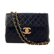 Pre-owned Leather chanel-bags Chanel Vintage , Black , Dames