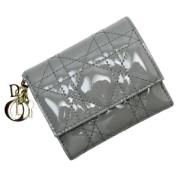 Pre-owned Leather wallets Dior Vintage , Gray , Dames