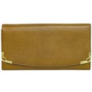 Pre-owned Leather wallets Cartier Vintage , Brown , Dames